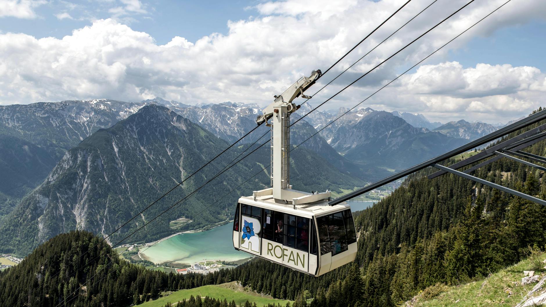 cable car in mountains in austria